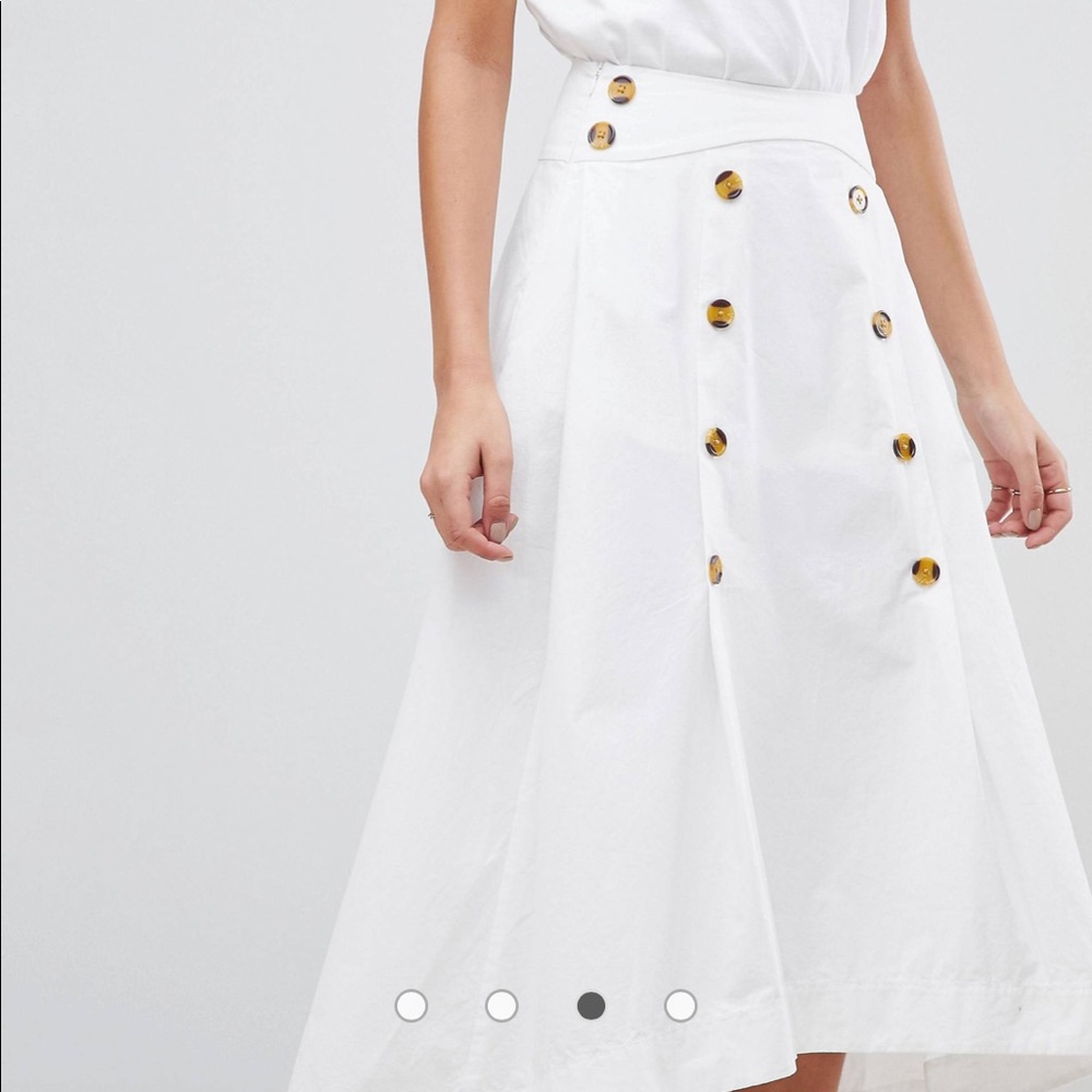 ASOS double breasted full cotton midi skirt
